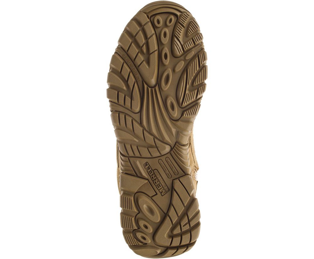 Botas Homem - Merrell Moab 2 8\" Defense Zip Comp Toe Wide Width - Caqui - JOE507621